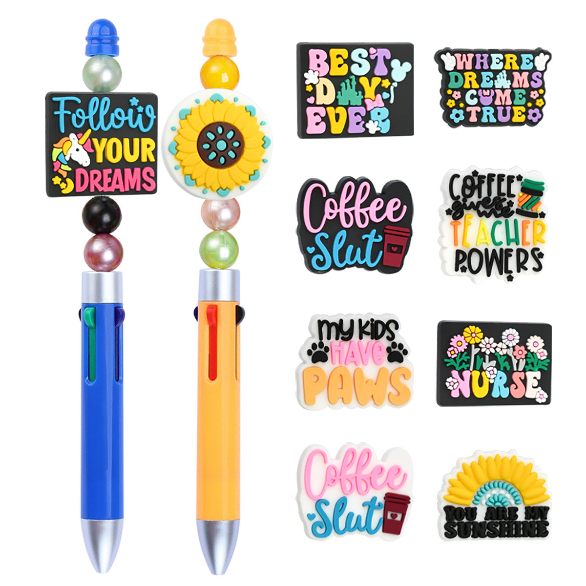 Wholesale   Random 100pcs/pack   Cartoon Student Stationery Decorative Beads
